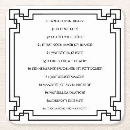 Posavasos Cuadrado De Papel Kölsches Grundgesetz – Köln Cologne Jugendstil