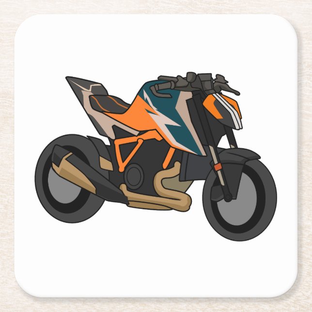 Posavasos Cuadrado De Papel KTM 1290 SuperDuke simple style (Anverso)