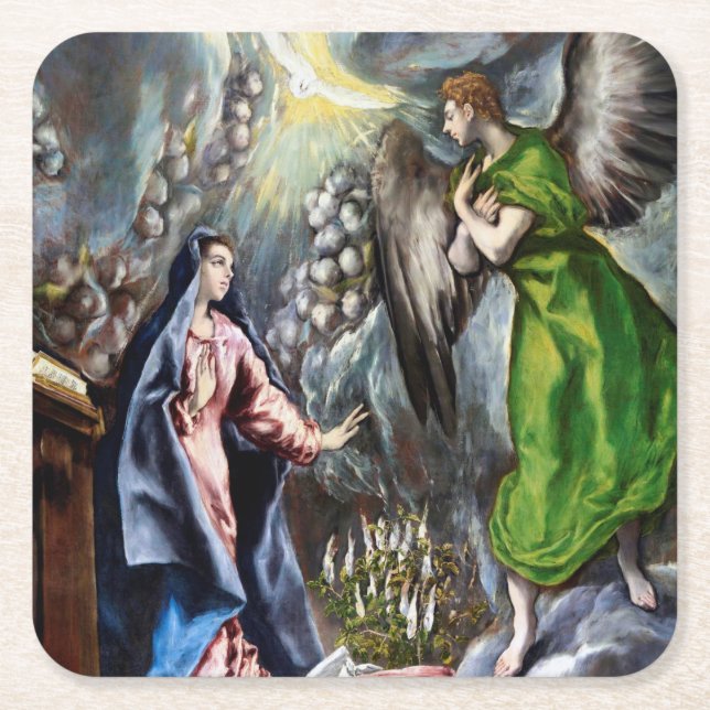 Posavasos Cuadrado De Papel La Anunciación, El Greco (Anverso)