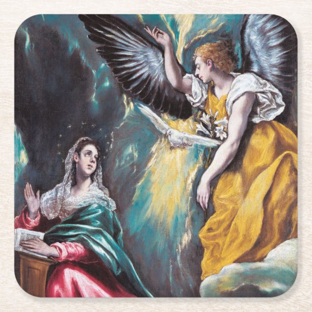 Posavasos Cuadrado De Papel La Anunciación, El Greco (Anverso)