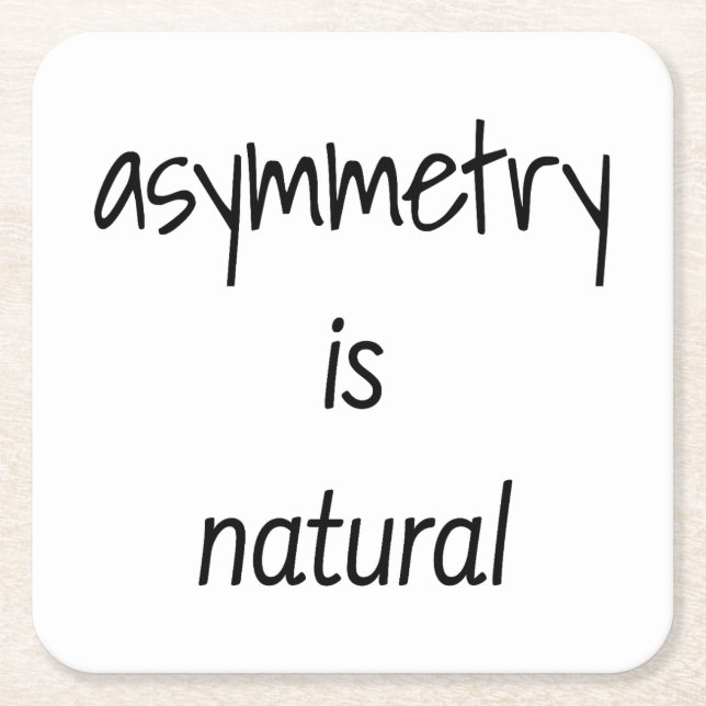 Posavasos Cuadrado De Papel La Asimetría Es La Montura Natural Del Papel (Anverso)