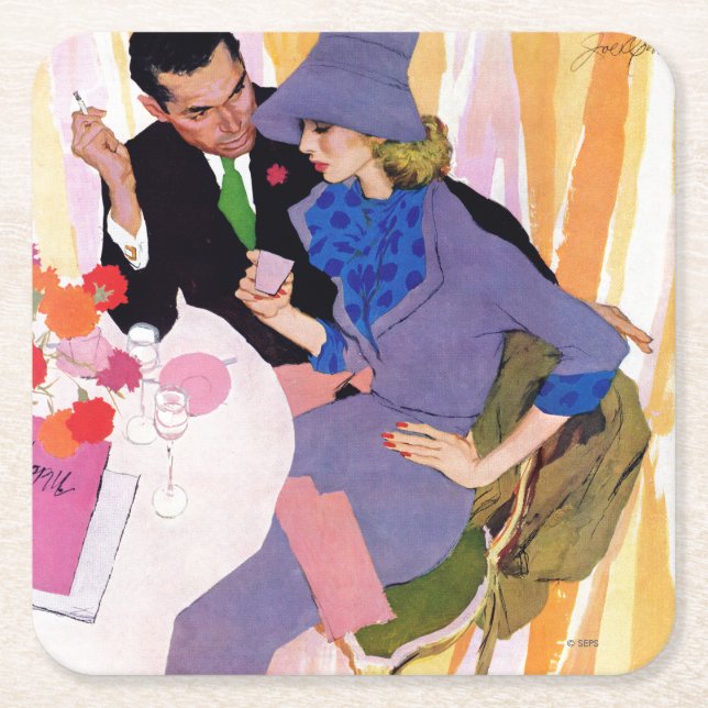 Posavasos Cuadrado De Papel La boda no está para mí (Anverso)