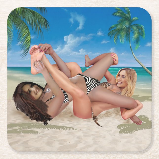 POSAVASOS CUADRADO DE PAPEL LA BOLSA DE BEACH BUNNY (Anverso)