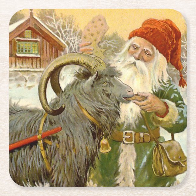 Posavasos Cuadrado De Papel "La cabra conmocionada" por Jenny Nystrom (Anverso)