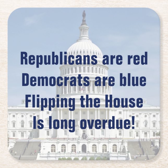 Posavasos Cuadrado De Papel La caída de la Cámara de Representantes (Anverso)