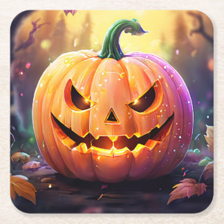 Posavasos Cuadrado De Papel La calabaza, las placas de papel