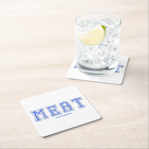 Posavasos Cuadrado De Papel La carne de SlipperyJoe vibrante letras grandes ne