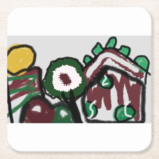 Posavasos Cuadrado De Papel La casa de los jengibre el amor (Anverso)