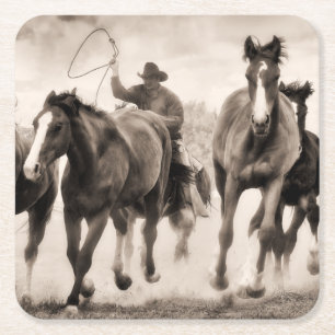 Posavasos Cuadrado De Papel La caza I