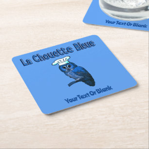Posavasos Cuadrado De Papel La Chouette Bleue Cafe
