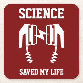 Posavasos Cuadrado De Papel La ciencia salvó mi vida