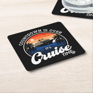 Posavasos Cuadrado De Papel La Cuenta regresiva Terminó Con Las Vacaciones Fam