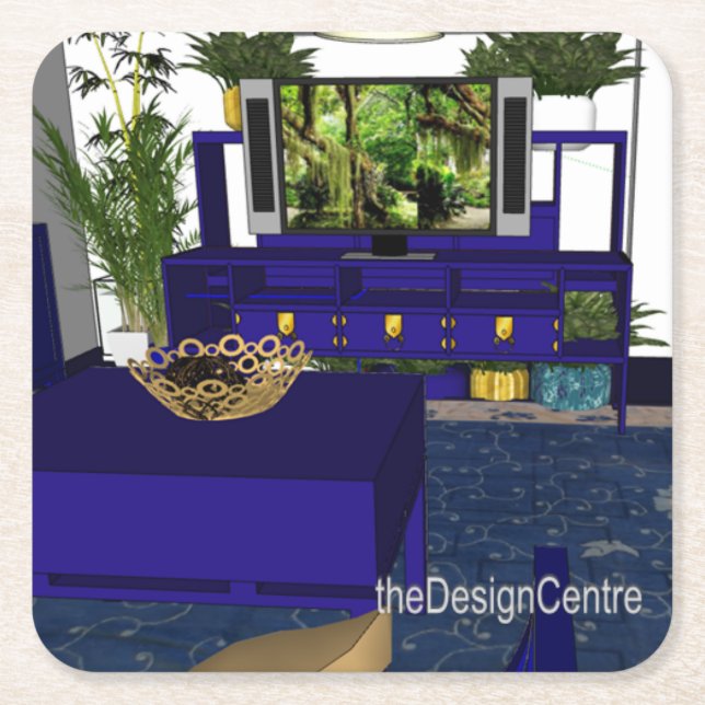 Posavasos Cuadrado De Papel la decoración de DesignCentre original (Anverso)