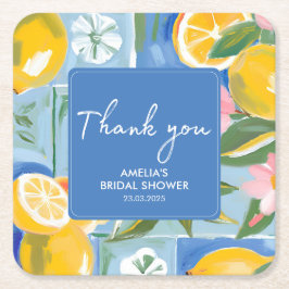 Posavasos Cuadrado De Papel La dulce vida mediterránea verano Despedida de sol