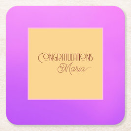 Posavasos Cuadrado De Papel La elegante montaña de papel violeta