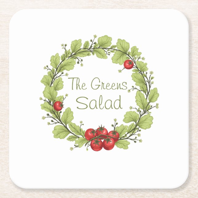 Posavasos Cuadrado De Papel La ensalada de los Verdes (Anverso)