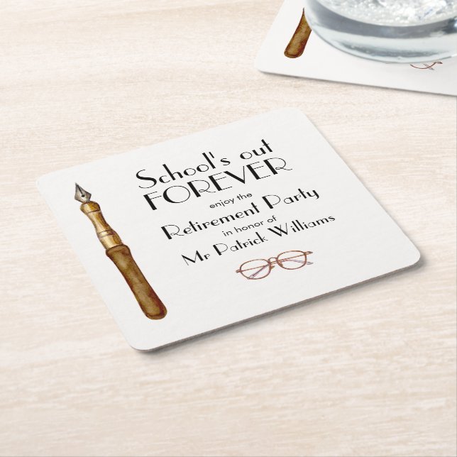Posavasos Cuadrado De Papel La escuela se retira para siempre como profesor vi (En perspectiva)