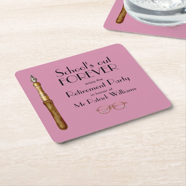 Posavasos Cuadrado De Papel La escuela se retira para siempre como profesor vi (En perspectiva)