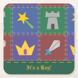 Posavasos Cuadrado De Papel La fantasía de una mujer en la ducha de las tiras