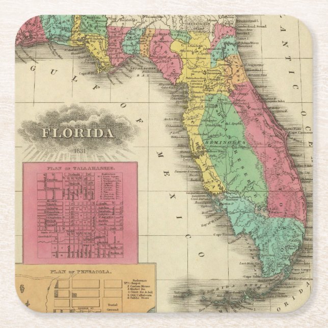 Posavasos Cuadrado De Papel La Florida 10 2 (Anverso)