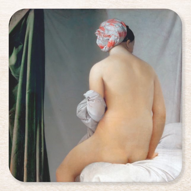 Posavasos Cuadrado De Papel La gran breña (mujer sentada), Dominique Ingres (Anverso)