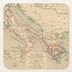 Posavasos Cuadrado De Papel La Grece, l'Italie, 1190 504 sistemas de pesos