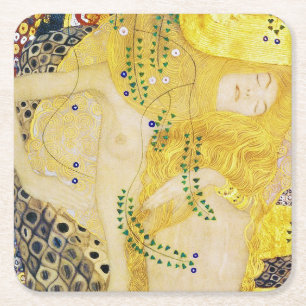 Posavasos Cuadrado De Papel La Hidra, Gustav Klimt