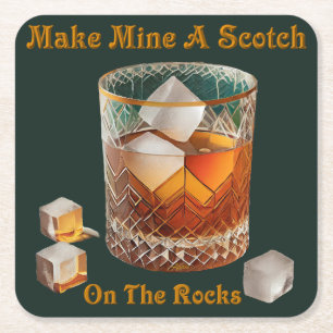 Posavasos Cuadrado De Papel La Hora Del Cóctel Hará Que El Mío Sea Un Coche En