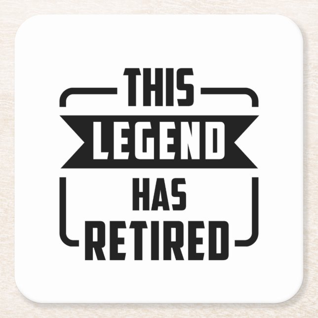 Posavasos Cuadrado De Papel la leyenda se ha retirado (Anverso)