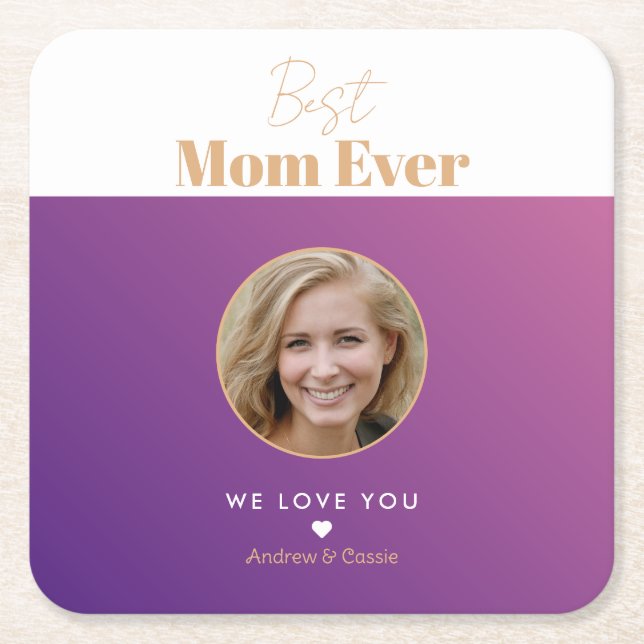 Posavasos Cuadrado De Papel La mejor madre de todos los tiempos (Anverso)