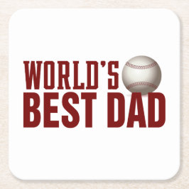 Posavasos Cuadrado De Papel La mejor tipografía de papá del mundo, el béisbol 