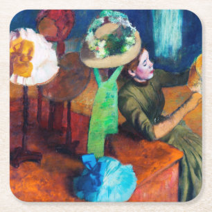 Posavasos Cuadrado De Papel La Millinery Shop, Edgar Degas