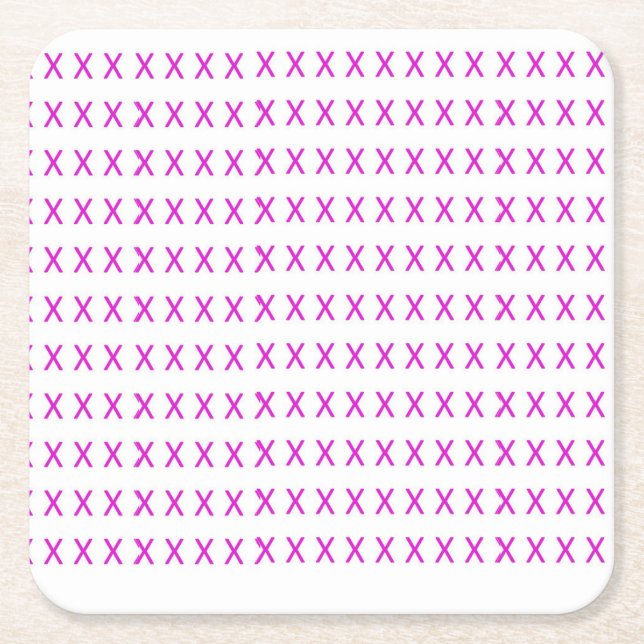 Posavasos Cuadrado De Papel La montaña rusa cruza rosa (Anverso)