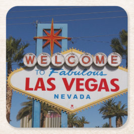 Posavasos Cuadrado De Papel La montaña rusa de Las Vegas