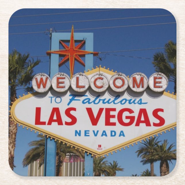 Posavasos Cuadrado De Papel La montaña rusa de Las Vegas (Anverso)