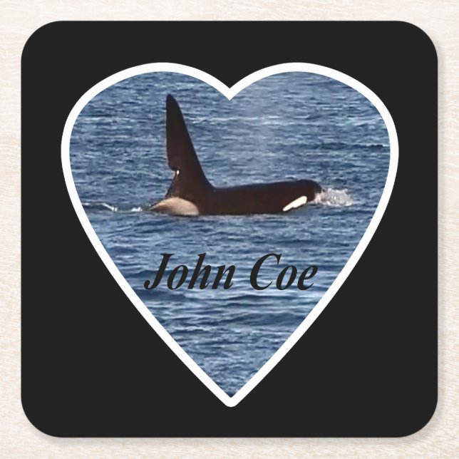 Posavasos Cuadrado De Papel La montaña rusa "John Coe" Orca (Anverso)