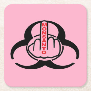 Posavasos Cuadrado De Papel La montaña rusa Monsanto Bio Hazard Flip