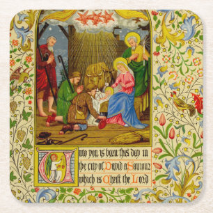 Posavasos Cuadrado De Papel La natividad el   a usted nace este día