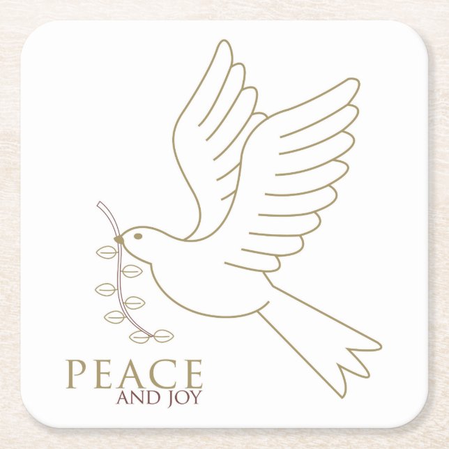Posavasos Cuadrado De Papel La paloma de la paz (Anverso)
