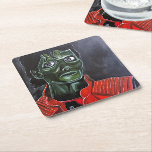 Posavasos Cuadrado De Papel La pintura del zombie de Alfred Fox