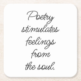 Posavasos Cuadrado De Papel La poesía estimula la montaña rusa del papel