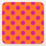 Posavasos Cuadrado De Papel La polka de Fuchsia da puntapiés al naranja<br><div class="desc">La polka de Fuchsia da puntapiés al naranja</div>
