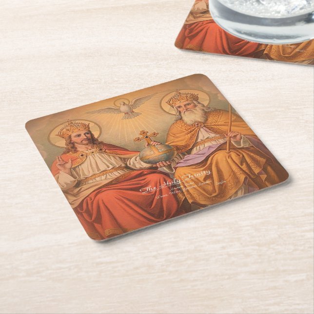Posavasos Cuadrado De Papel La Santísima Trinidad (En perspectiva)