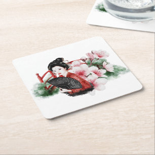 Posavasos Cuadrado De Papel La Serie Diseño 38 de Okinawa