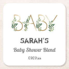 Posavasos Cuadrado De Papel La vegetación deja un elegante lema bebé en Baby S