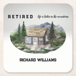 Posavasos Cuadrado De Papel La vida de jubilación es mejor en el senderismo de