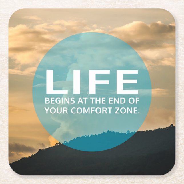 Posavasos Cuadrado De Papel La vida empieza (Anverso)