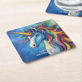 Posavasos Cuadrado De Papel La vida es mejor con un toque de magia.