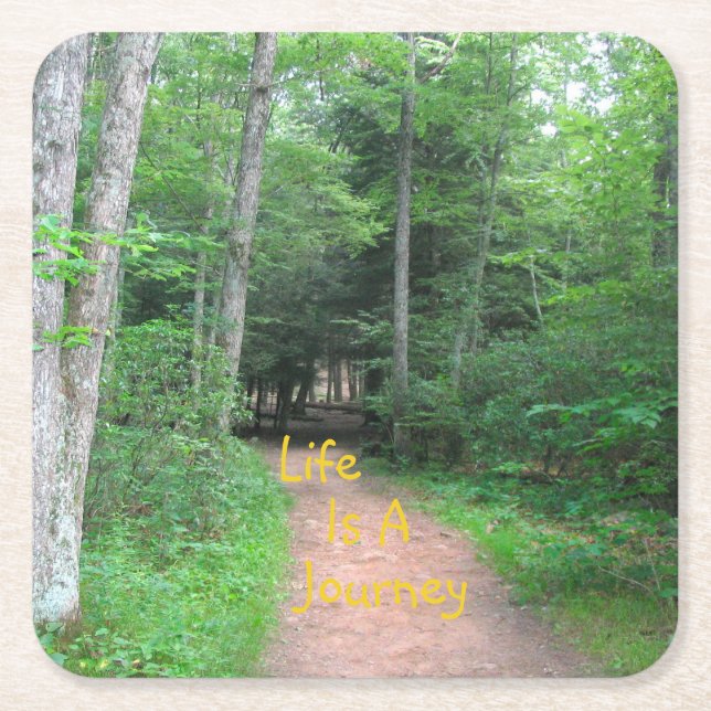 Posavasos Cuadrado De Papel La Vida Es Un Viaje 2 (Anverso)