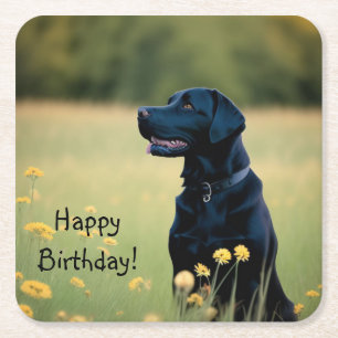 Posavasos Cuadrado De Papel Laboratorio negro